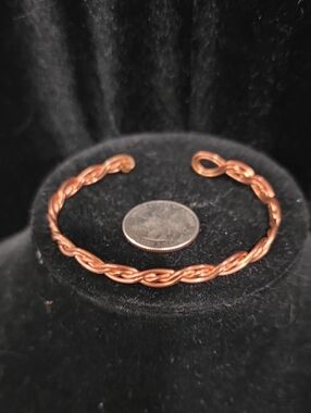 Handcrafted Copper Braided Cuff Bracelet - Copper Tone
